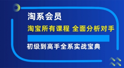 淘系会员【淘宝所有课程，全面分析对手】，初级到高手全系实战宝典