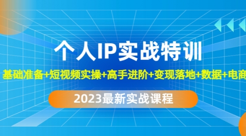 2023个人IP实战特训：基础准备+短视频实操+高手进阶+变现落地+数据+电商