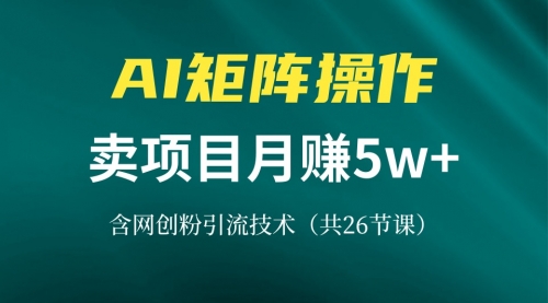 价值8899网创IP打造课，借助AI卖项目月赚5万+，含引流技术（共26节课）