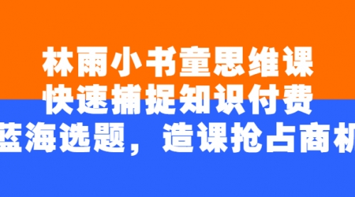 林雨小书童思维课：快速捕捉知识付费蓝海选题，造课抢占商机