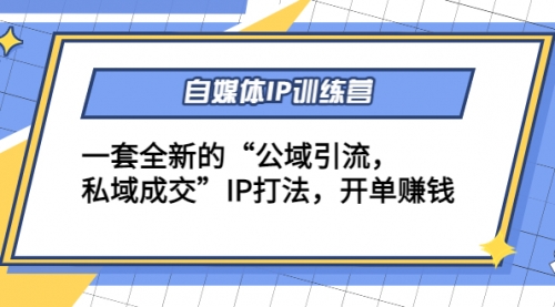 自媒体IP训练营(12+13期)一套全新的“公域引流，私域成交”IP打法 