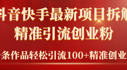 2024年抖音快手最新项目拆解视频引流创业粉