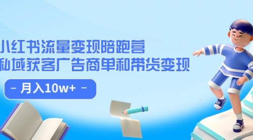 小红书流量·变现陪跑营（第8期）：私域获客广告商单和带货变现 月入10w+