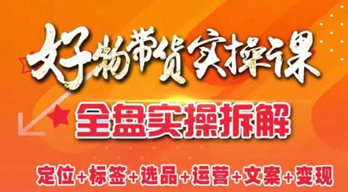 抖音好物带货实操课：全盘拆解抖音好物带货号全套流程打法