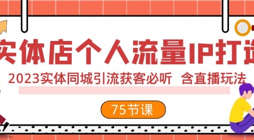 实体店个人流量IP打造 2023实体同城引流获客必听 含直播玩法（75节完整版）