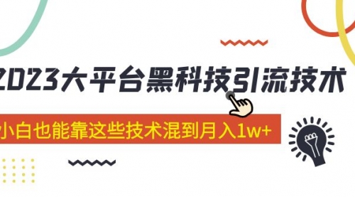 价值4899的2023大平台黑科技引流技术 小白也能靠这些技术混到一个月1w+（29节课） 