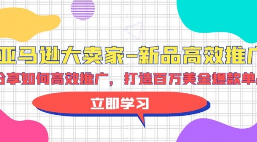 亚马逊 大卖家-新品高效推广，分享如何高效推广，打造百万美金爆款单品