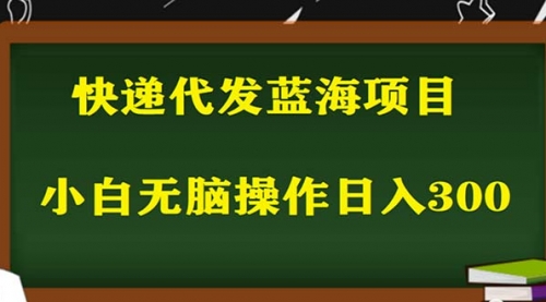 2023最新蓝海快递代发项目，小白零成本照抄也能日入300+ 