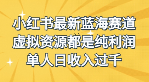 小红书最新蓝海赛道，虚拟资源都是纯利润，单人日收入过千