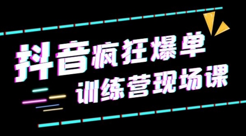 抖音短视频疯狂-爆单训练营现场课（新）直播带货+实战案例