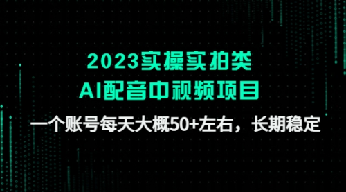 2023实操实拍类AI配音中视频项目，一个账号每天大概50+左右，长期稳定 