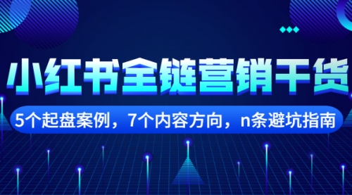 小红书全链营销干货，5个起盘案例，7个内容方向，n条避坑指南