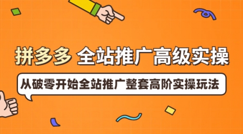 拼多多全站推广高级实操：从破零开始全站推广整套高阶实操玩法 