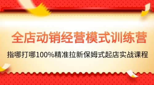 全店动销-经营模式训练营，指哪打哪100%精准拉新保姆式起店实战课程