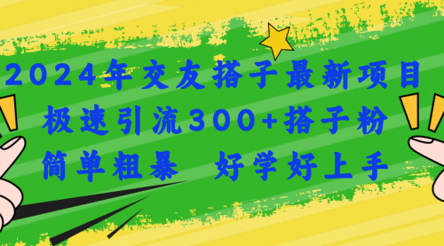 2024年交友搭子最新项目，极速引流300+搭子粉