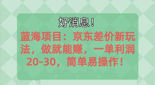 蓝海项目：京东大平台操作，一单利润20-30