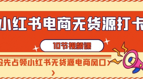 小红书电商-无货源打卡，抢先占领小红书无货源电商风口（10节课）