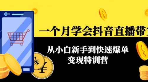 一个月学会抖音直播带货：从小白新手到快速爆单高手全套特训营(63节课) 