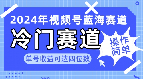 2024视频号冷门蓝海赛道，操作简单 单号收益可达四位数（教程+素材+工具）