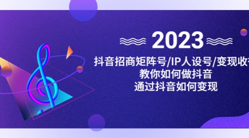 抖音/招商/矩阵号＋IP人设/号+变现/收徒，教你如何做抖音，通过抖音赚钱 