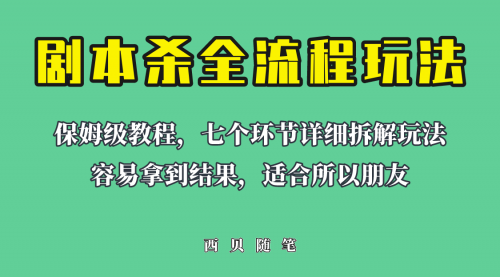 适合所有朋友的剧本杀全流程玩法，虚拟资源单天200-500收溢！