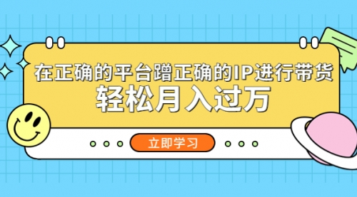 在正确的平台蹭正确的IP进行带货，轻松月入过万 