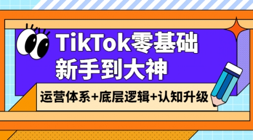 TikTok零基础新手到大神：运营体系+底层逻辑+认知升级（9节系列课） 