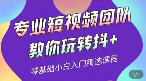 专业短视频团队教你玩转抖+0基础小白入门精选课程 