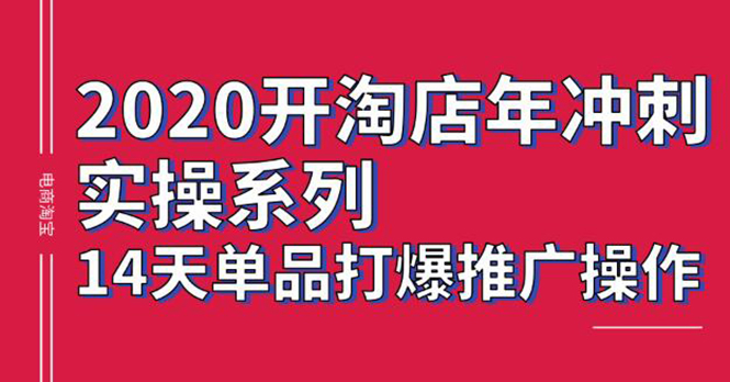 2020淘宝冲刺实操，14天单品打爆推广操作，抖音拉爆销量核心技巧