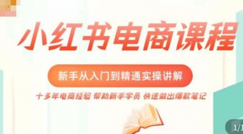 小红书电商新手入门到精通实操课，从入门到精通做爆款笔记，开店运营 