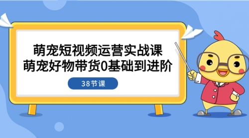 萌宠·短视频运营实战课：萌宠好物带货0基础到进阶（38节课）