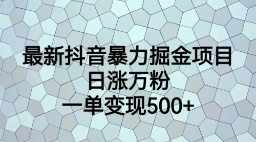 抖音暴力掘金项目，日涨万粉，多种变现方式，一单变现可达500+