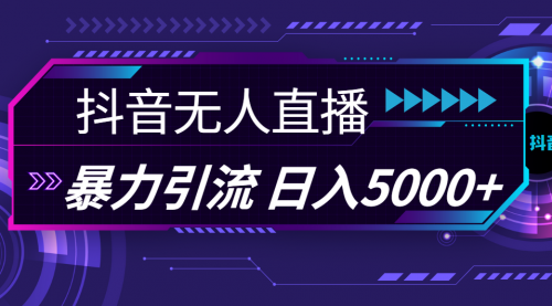 抖音无人直播，暴利引流，日入5000+