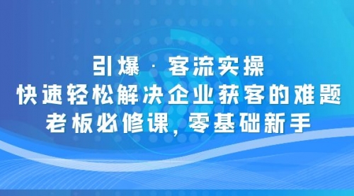 引爆·客流实操：快速轻松解决企业获客的难题，老板必修课，零基础新手 