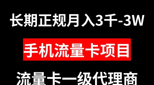 手机流量卡代理月入3000-3W长期正规项目