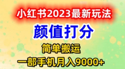 最新小红书颜值打分玩法，一天300+闭环玩法 