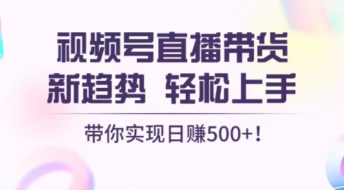 视频号直播带货新趋势，轻松上手，带你实现日赚500+