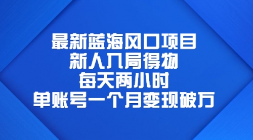 最新蓝海风口项目，新人入局得物，每天两小时，单账号一个月变现破万