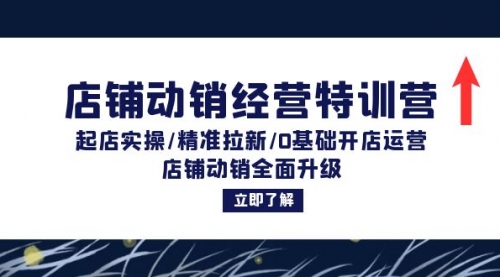 店铺动销经营特训营：起店实操/精准拉新/0基础开店运营/店铺动销全面升级