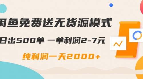 【闲鱼项目】闲鱼免费送无货源模式是如何日出500单的？一单利润2-7元纯利润一天2000+