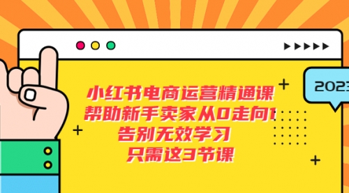 小红书电商·运营精通课，帮助新手卖家从0走向1 告别无效学习（7节视频课）