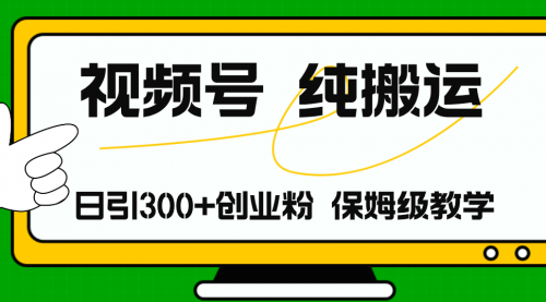 视频号纯搬运日引流300+创业粉，日入4000+