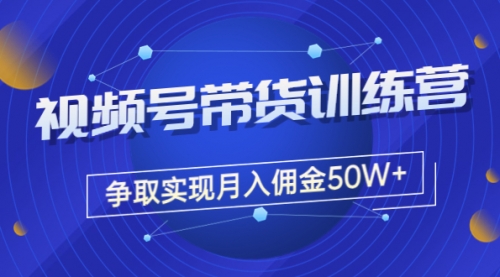 收费4980的《视频号带货训练营》争取实现月入佣金50W+（课程+资料+工具）