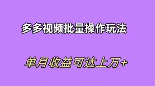 拼多多视频带货快速过爆款选品教程 每天轻轻松松赚取三位数佣金