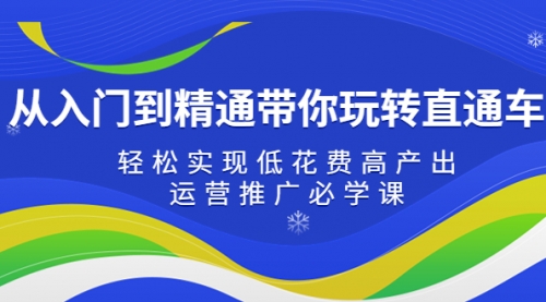 从入门到精通带你玩转直通车：轻松实现低花费高产出，35节运营推广必学课 