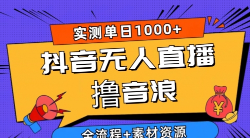 抖音无人直播撸音浪新玩法 日入1000+ 全流程+素材资源