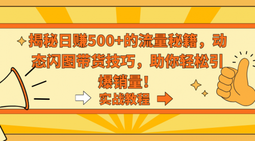 揭秘日赚500+的流量秘籍，动态闪图带货技巧，助你轻松引爆销量！