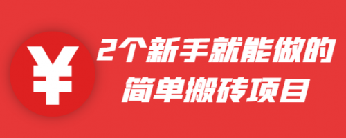 2个新手就能做的简单搬砖项目，没技术含量