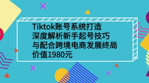 Tiktok账号系统打造，深度解析新手起号技巧与跨境电商发展终局价值1980元