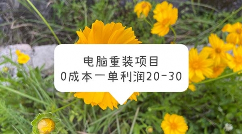 电脑系统重装项目，0成本一单利润20-30 